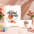 Leinwand Tragetasche und Kosmetiktasche Set mit Cocktail Grafikdruck fuer Alltag - Cremeweiß Stil 5