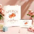 Canvas Tragetasche und Kosmetiktasche Set mit Aquarell Cocktail Druck für den Alltag. - Cremeweiß Stil 16