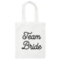 Weisse Team Bride Baumwolltaschen Canvas Beutel Junggesellinnenabschied Schultertasche. - Team Bride (Schwarzer Standarddruck) / 35*40cm