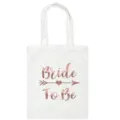 Braut To Be Leinwand Tragetasche Modische Umhängetasche für Junggesellinnenabschied. - Bride To Be (Roségoldfolie) / 35*40cm