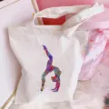 Details of the aesthetic ballet dancer print canvas tote bag, featuring durable fabric and straps. - Ballet Girl Print (Style 5) / 35*40cm