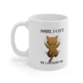 Detaillierte Nahaufnahme einer niedlichen Keramik Kaffeetasse mit lustigem Katzenmotiv. - Katzen-Stil (04) / 350 Einheiten/Packung