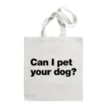 Witte canvas shopper tas met grappige zwarte letterprint casual schoudertas voor vrouwen - Stijl 10 / 35*40
