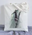 Leinwand Tragetasche mit Anime Charakter Druck, lässige Schulter Einkaufstasche Alltag. - 35*40cm / Weiß Stil 25