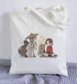Canvas Tragetasche mit Anime-Druck, lässige Umhängetasche für den Alltag, praktische Tasche. - 35*40cm / Weiß Stil 22