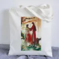 Weißer Segeltuchtaschen-Shopper mit Anime-Druck, wiederverwendbare Umhängetasche für den Alltag. - 35*40cm / Weiß Stil 10