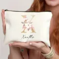 Bolsa de maquillaje personalizada con letra floral, estuche cosmético elegante para mujer. - Estilo X