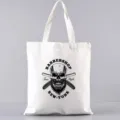 Vintage Totenkopf Druck Canvas Tragetasche, lässige Schultertasche für Einkäufe und Schule. - Vintage Friseursalon Stil (5) / 35*40cm