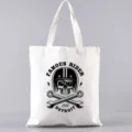 Leinwand Tragetasche mit Totenkopf Motiv, lässige Umhängetasche für Schüler und Freizeit. - Detroit Fahrer Stil (2) / 35*40cm