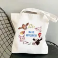 Veganer vegetarischer Druck Canvas Tragetasche, lässige Schulter Handtasche mit Tieren. - Stil 11 (Russian Slogan) / 35x40cm