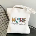 Nursing Essentials gedruckte Canvas Tragetasche, lässige Harajuku Schulter-Einkaufstasche. - Starke Essenzielle Qualitäten Slogan Stil / L