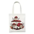 Canvas shopper tas met schattige paddenstoel kat print, ideale casual schoudertas. - Satan Kat Druk Stijl 17 / 35x40cm