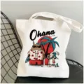 White canvas tote bag with anime character graphic, casual shoulder bag for daily use. - Style 13 / 35*40cm