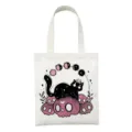 Canvas tas met goth kat en schedel print, stijlvolle schoudertas voor dagelijks gebruik. - Satan Kat Druk Stijl 9 / 35x40cm