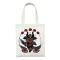 Gotische Satanische Kat Canvas Tote Tas Leuke Demon Grafische Schouder Handtas Stijl - Satan Kat Druk Stijl 4 / 35x40cm