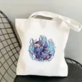 Λευκή τσάντα shopper από καμβά με μοναδικό ιαπωνικό γραφικό σχέδιο δράκου σούσι. - Στυλ Κινούμενα Σχέδια Κύμα Σούσι Δράκος (11)