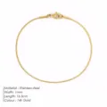 Bracelet chaîne serpent en acier inoxydable plaqué or 14k, largeur 1mm, longueur 16,5cm. - 1MM Largeur-16.5CM Longueur / Or 14 carats