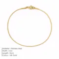Bracelet chaîne serpent en acier inoxydable couleur or 14k, largeur 1mm, longueur 18cm. - 1MM Largeur-18CM Longueur / Or 14 carats
