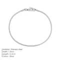 Edelstahl Schlangenkette Armband für Damen und Herren, 1.5mm Breite, 16.5cm Länge, Silberschmuck. - 1.5MM Breite-16.5CM Länge / Stahlfarben