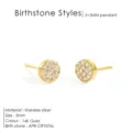 eManco Placcato Oro 14K Acciaio Inox Orecchini a Perno Pavé Cristallo 5x5mm Pietra - Oro con Bianco