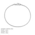 Silbernes Edelstahl Schlangenketten Armband 18 cm Länge 1.5 mm Breite minimalistisch - 1.5MM Breite-18CM Länge / Stahlfarben