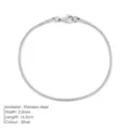 Edelstahl Schlangenkette Armband fuer Damen und Herren minimalistischer Silberschmuck - 2mm Breite - 16.5cm Länge / Stahlfarben