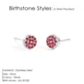 Orecchini a Perno Rotondi Pietra Natale Acciaio Inossidabile Rosso Cristallo 5mm Donna - Argento E Rosa Rosso