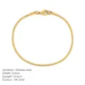 14k vergoldet edelstahl schlangenkette armband 2.0mm breite 16.5cm länge feinem schmuck - 2mm Breite - 16.5cm Länge / 14K-Gold