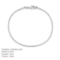 Edelstahl Schlangenkette Armband Silber 18cm 2.0mm Breite minimalistischer Schmuck Artikel - 2MM Breite-18CM Länge / Stahlfarben