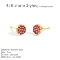 Eleganti orecchini a lobo rotondi in acciaio inox dorato con pietra portafortuna donna - Oro con Fucsia