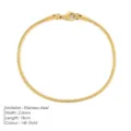 Edelstahl Schlangenkette Armband 2mm Breite 14k vergoldet minimalistischer Schmuck Damen - 2MM Breite-18CM Länge / 14K-Gold