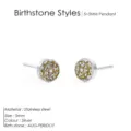 Orecchini a lobo rotondi in acciaio inossidabile con pavé per donne eleganti. - Argento con Verde Chiaro