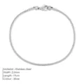 Edelstahl Schlangenkette Armband 2mm Breite 19cm Laenge Silber Farbe Damen und Herren - 2mm Breite - 19cm Länge / Stahlfarben