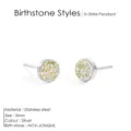 Orecchini a lobo rotondi in acciaio inossidabile con cristalli gialli, design elegante. - Argento e Giallo Chiaro