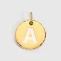 Pendentif lettre A en acier inoxydable doré avec texture martelée pour bijoux DIY. - Or 14K - A