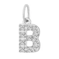 Pendentif lettre B en acier inoxydable avec des oxydes de zirconium pour bijoux DIY - Lettre B(ZP39269) / Acier