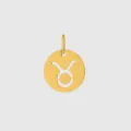 Pendentif breloque de bijou DIY rond decoupe signe du zodiaque Taureau en acier dore. - Acier / Taureau