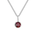 Collier pendentif en acier inoxydable avec strass rouge pour femme mode bijoux chic - Janvier Rouge - Argent