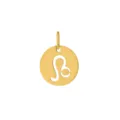 pendente zodiaco leone tondo ritagliato in acciaio inossidabile placcato oro 13mm - Leone
