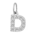 Ciondolo con lettera D in argento con zirconi bianchi scintillanti per gioielli fai da te. - Lettera D(ZP39269) / Colore acciaio