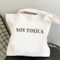 Stofftasche aus Segeltuch mit spanischem Textdruck, lässige Umhängetasche für den Alltag. - L / Stil 6