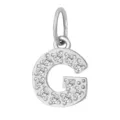 Ciondolo Lettera G in Acciaio Inossidabile Argentato Zircone Charm DIY monile Collana - Lettera G(ZP39269) / Colore acciaio
