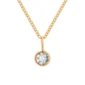 Collana con ciondolo di strass montatura oro, elegante catenina girocollo da donna. - Aprile Bianco - Oro