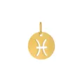 Ciondolo segno zodiacale Pesci in acciaio inossidabile dorato 13mm charm fai da te bigiotteria - Pesci
