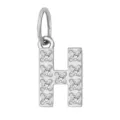 Pendente con lettera H in acciaio inossidabile pavimentato di zirconi cubici per collana. - Lettera H(ZP39269) / Colore acciaio