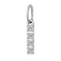 Ciondolo lettera a barra in acciaio inossidabile color argento con 4 pietre accessorio. - Lettera I(ZP39269) / Colore acciaio