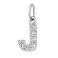 Ciondolo lettera J in acciaio inossidabile con zirconi per collane e accessori DIY. - Lettera J(ZP39269) / Colore acciaio