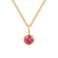 Collana dorata con ciondolo in pietra preziosa rosa, accessorio di moda elegante. - Luglio Rosa - Oro