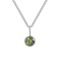 Collana con ciondolo in cristallo verde in acciaio inossidabile, elegante gioiello moda. - Agosto Verde Chiaro - Argento