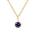 Collana con ciondolo strass blu oro in acciaio inossidabile catena elegante gioielli - Settembre Blu Reale - Oro